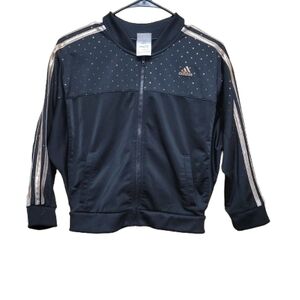 Adidas Navy Jacket with Metallic Stripes